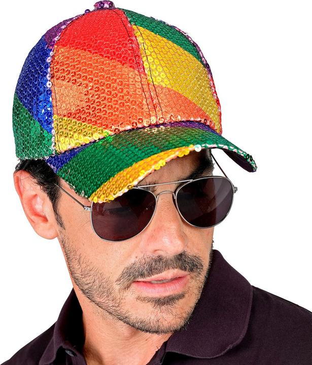 Produktbild Widmann Pailletten Basecap In Regenbogen Muster