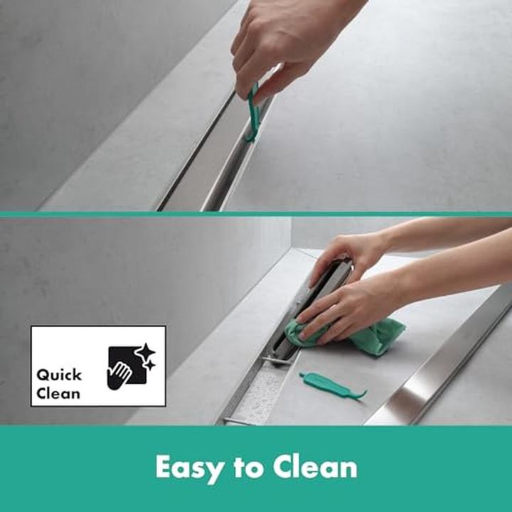 Produktbild hansgrohe RainDrain Match Plus Fertigset Duschrinne 900, höhenverstellbarer Rahmen, 56216 (900 mm)