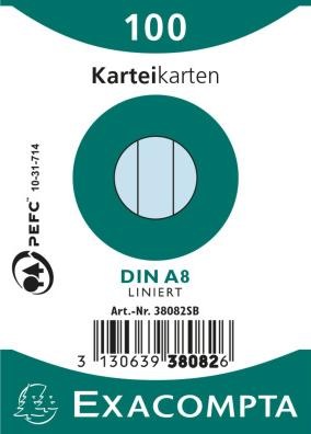 Immagine prodotto Exacompta Schede A8 (55 x 74 mm, 205 g/m², 100 x)