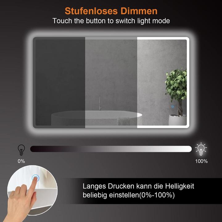 Immagine prodotto Baklon Badspiegel LED mit Touch-Schalter (120 x 70 cm)