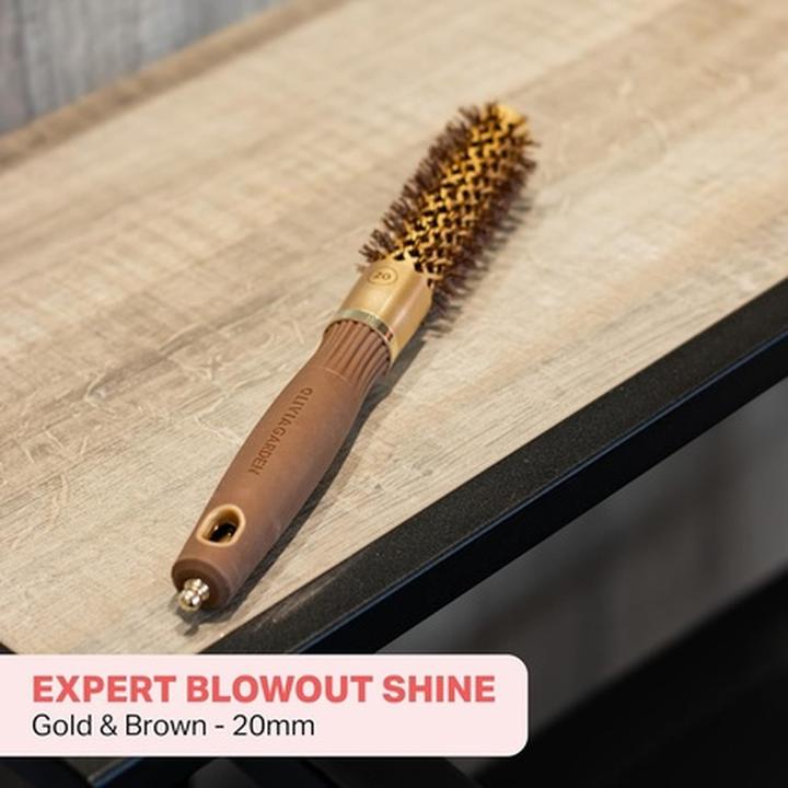 Produktbild Olivia Garden OLIVIA GARDEN Expert Blowout Shine szczotka do modelowania i suszenia włosów Złoto Brązowa 20mm