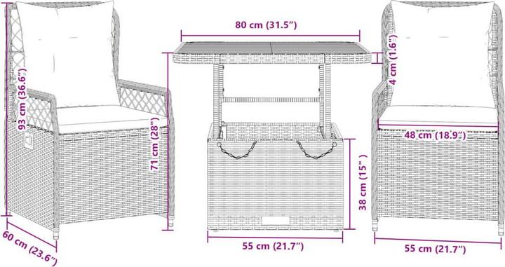 Produktbild vidaXL Garten Essgruppe