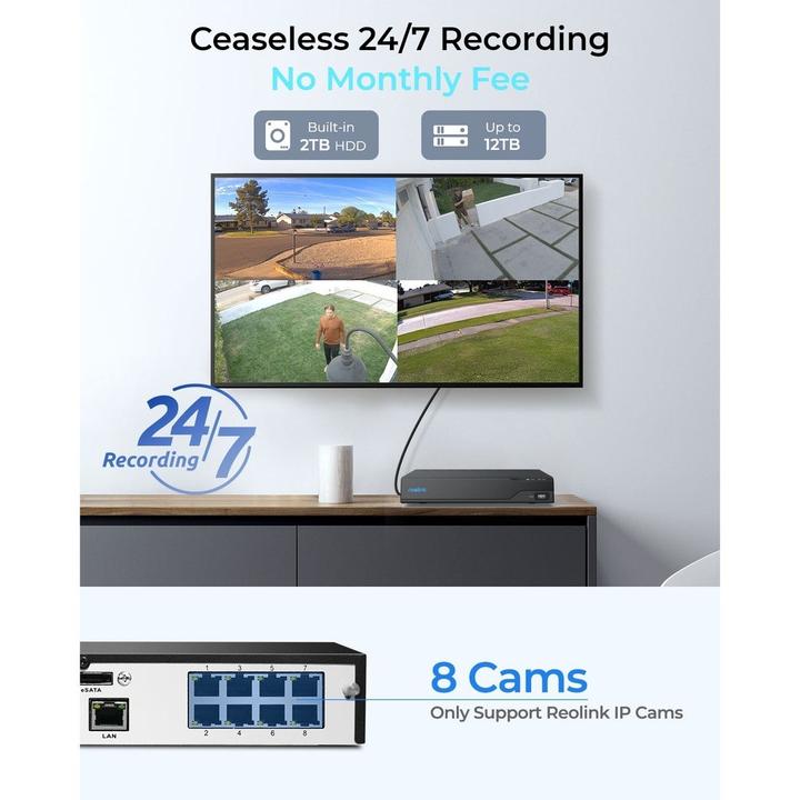 Produktbild Reolink NVS8-8MB4 (1024 x 768 Pixels, 1280 x 1024 Pixels, 1280 x 720 Pixels, 1920 x 1080 Pixels, 3840 x 2160 Pixels)