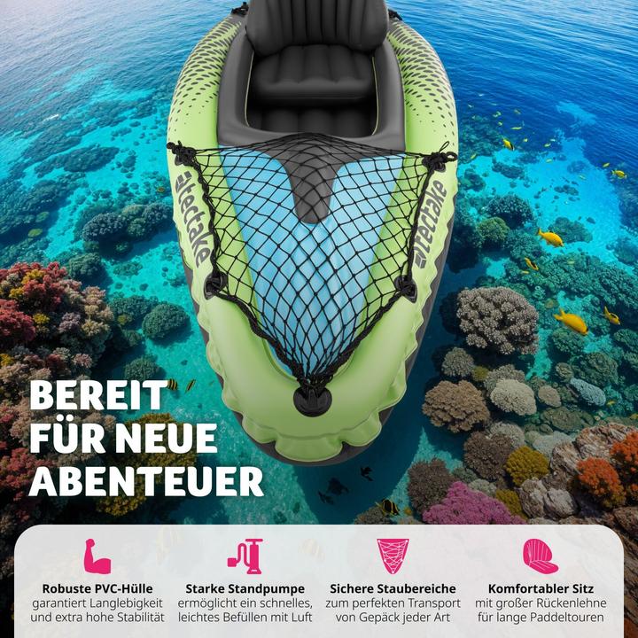 Produktbild tectake Einerkajak Liberty aufblasbar, Komplettset mit Tragetasche (1 Pers.)