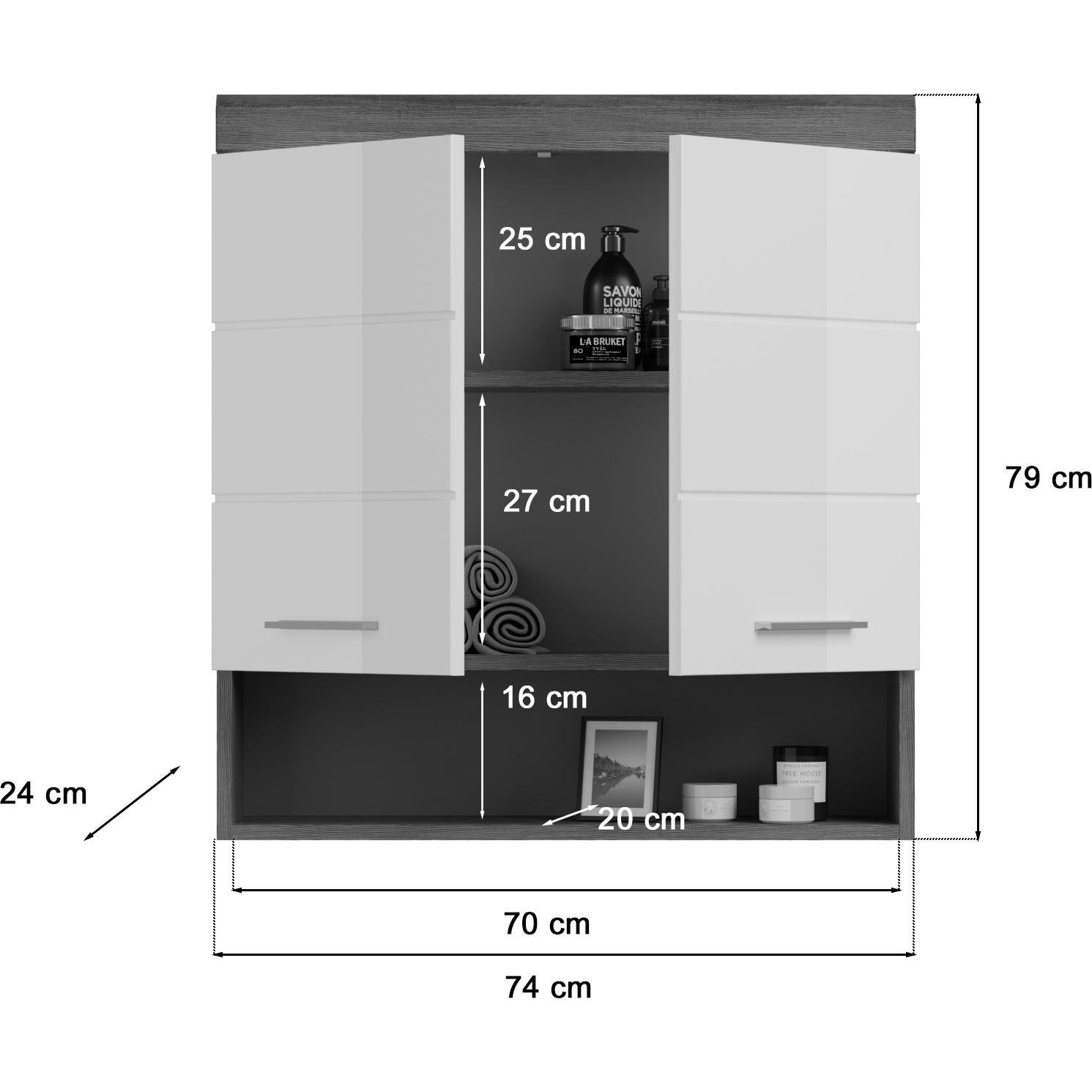Thumbnail - Xonox Home, Badezimmerschrank, Scout (74 x 24 x 79 cm)