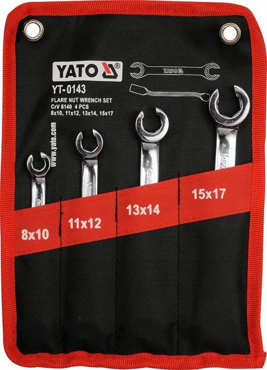 Actual product image Yato Combination spanner set 4 pcs. half-open, 8-17mm Combination spanner incl. bag (12 mm, 14 mm, 16 mm, 10 mm, 17 mm, 11 mm, 15 mm, 8 mm, 9 mm, 13 mm)