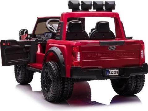 Actual product image Es-toys Elektro Kinderauto „Ford Super Duty“ – lizenziert – 24V10A – MP3 + Leder + EVA - Rot (24 V)