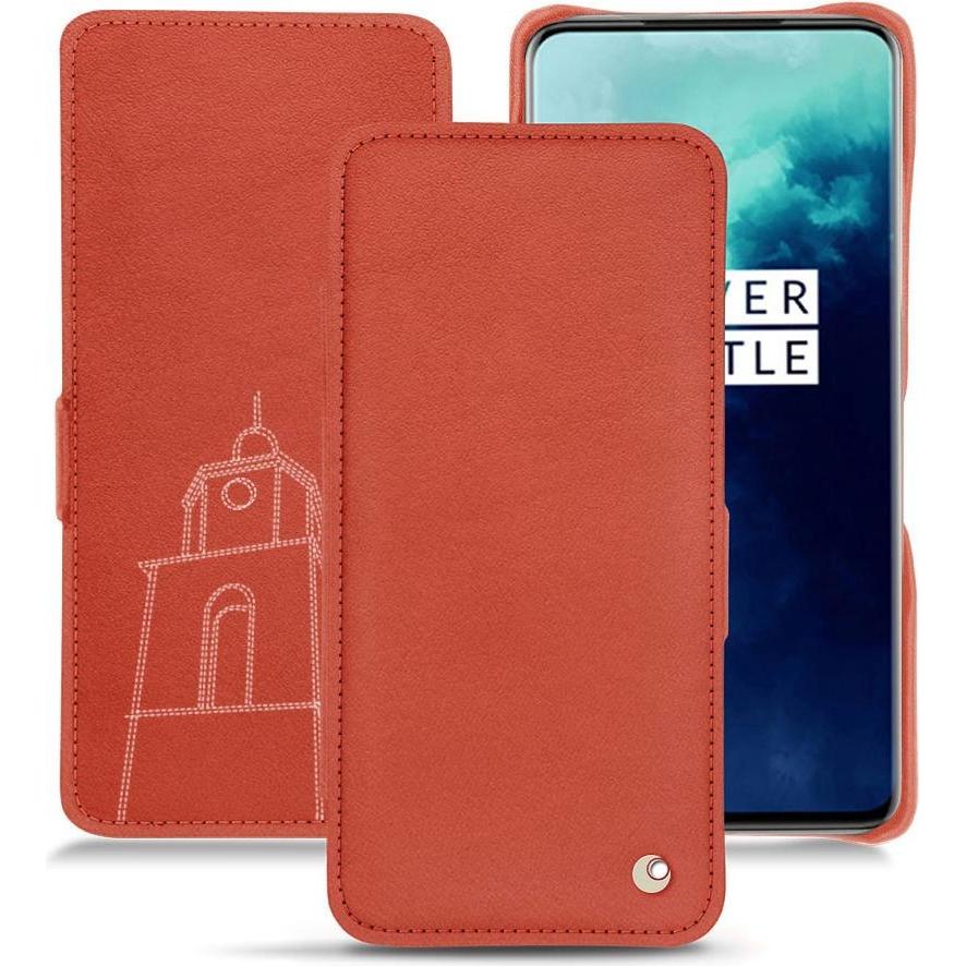 Noreve Lederschutzhülle horizontal (OnePlus 7T Pro), Smartphone Hülle, Orange