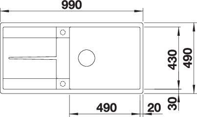 Actual product image Blanco Metra XL 6 S-F (47 cm, 99 cm)
