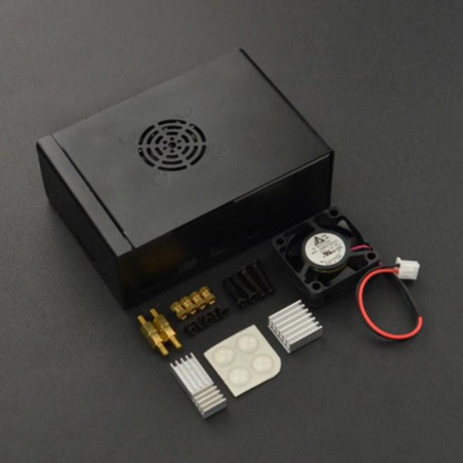 Actual product image DFRobot Raspberry Pi 4 metal case with heat sink and silent fan
