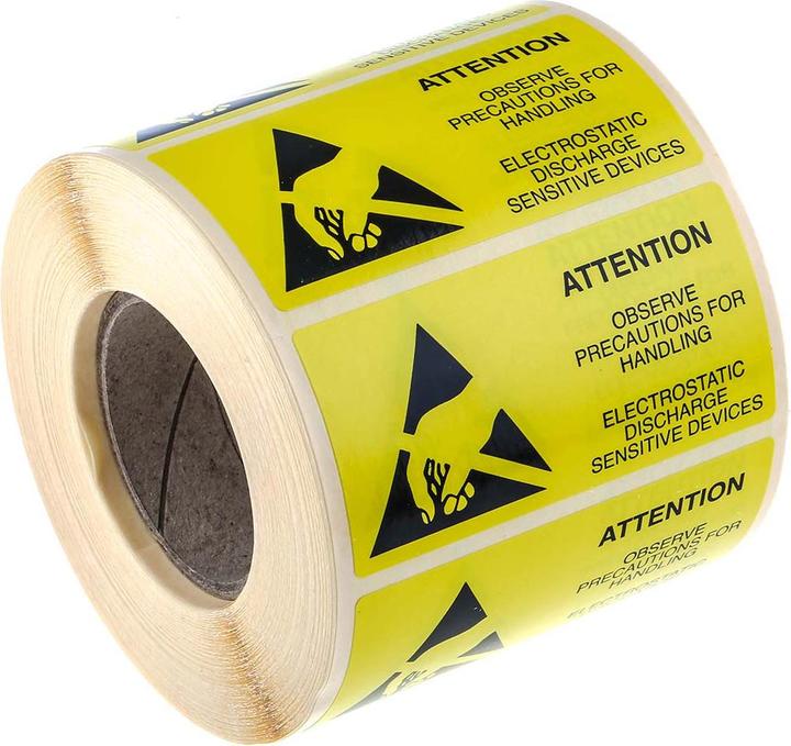 Actual product image RS PRO Paper label/symbol "ATTENTION",38x75mm