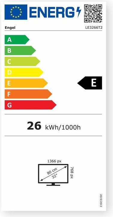 Etichetta energetica Engel LE3266T2 (32", LED, Pronto per l'HD)