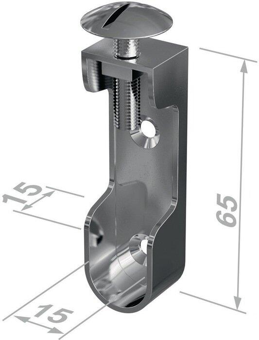 PG Support de tube d'armoire 11118 zinc moulé sous pression nickelé montage mural 30x15 mm