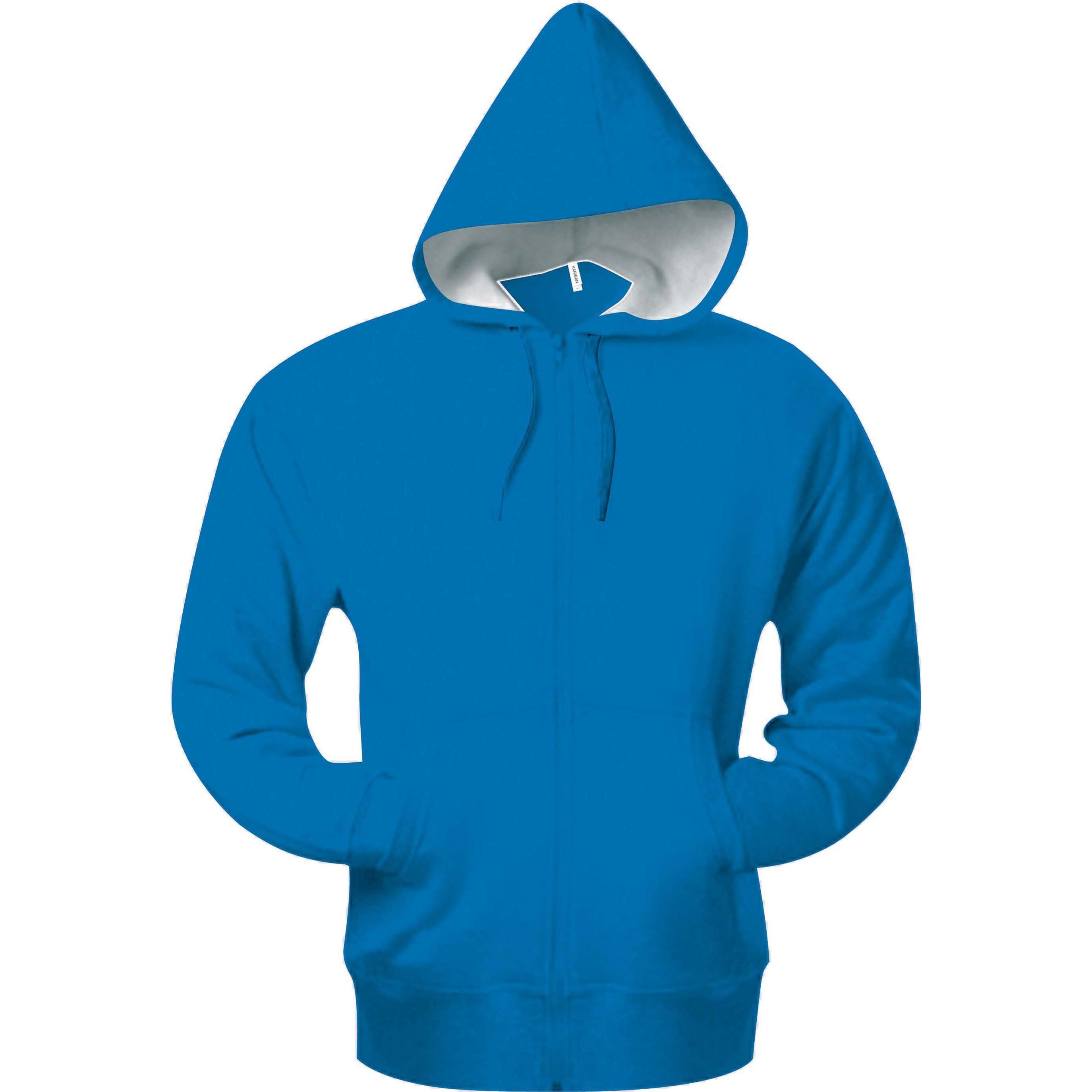 Kariban, Herren, Pullover, Hoodie mit Kängurutaschen, Blau, (L)