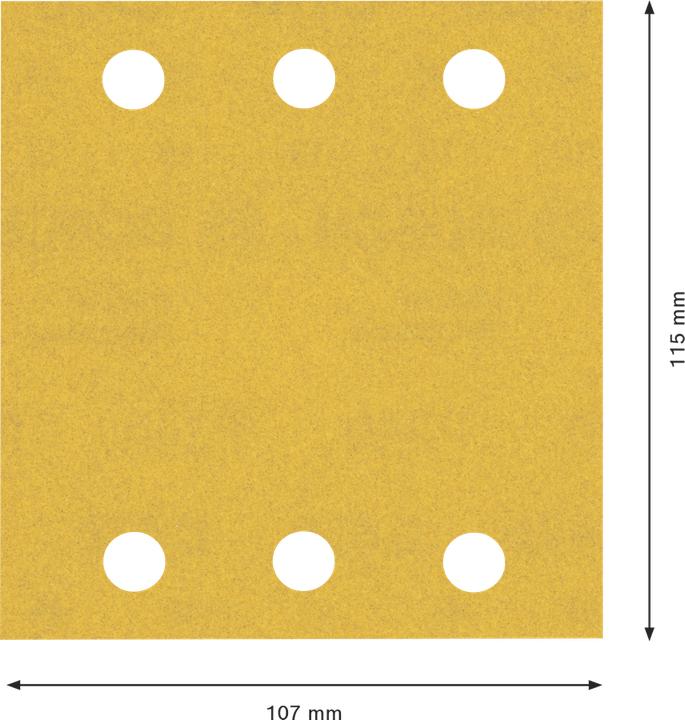 Produktbild Bosch Professional Zubehör EXPERT C470 Schleifpapier mit 6 Löchern für Schwingschleifer, 115 x 107 mm, G 240, 10-tlg. (240)