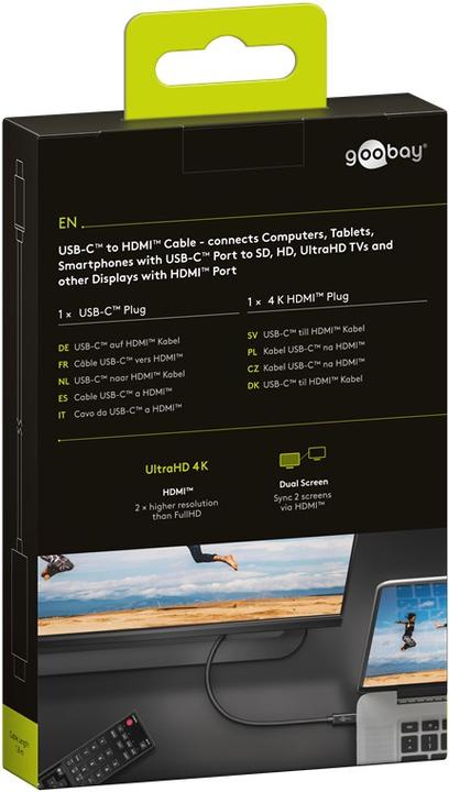 Produktbild Goobay USB-C auf HDMI Adapter (1.80 m)