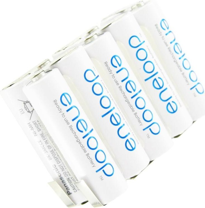 Produktbild Sanyo Eneloop 12 Volt Akku BK-3MCCE mit Lötfahnen (1 Stk., 2000 mAh, Ladegerät inkl. Akku)