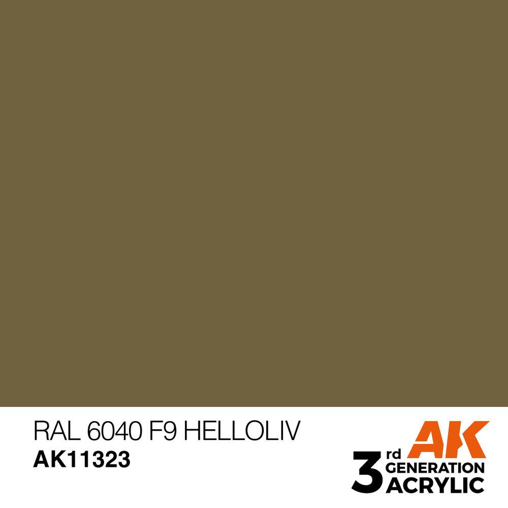 AK Interactive, Künstlerfarbe + Bastelfarbe, RAL 6040 F9 Helloliv (RAL 6040 F9 Helloliv)