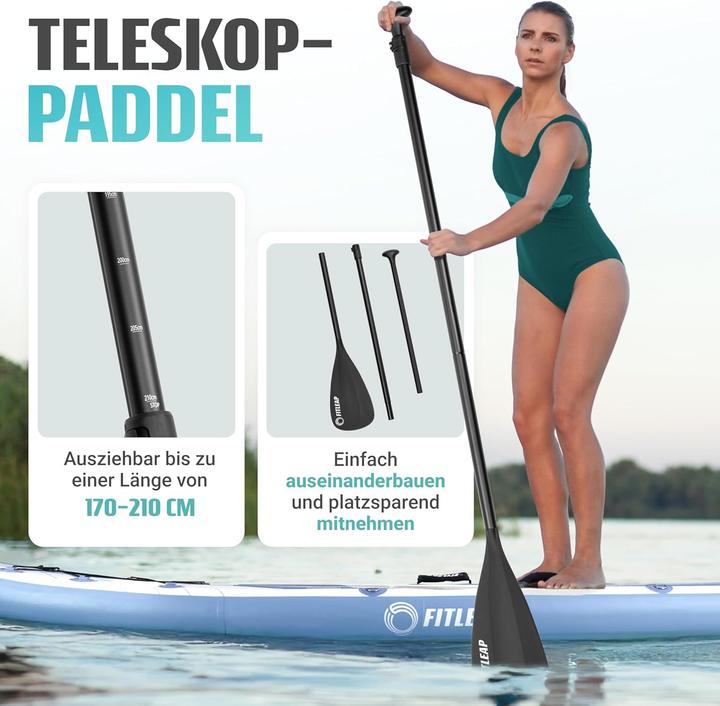 Actual product image Fitleap Premium Stand Up Paddle Board aufblasbar - SUP Board Set mit Hochdruckpumpe, verstellbar… (10'5")