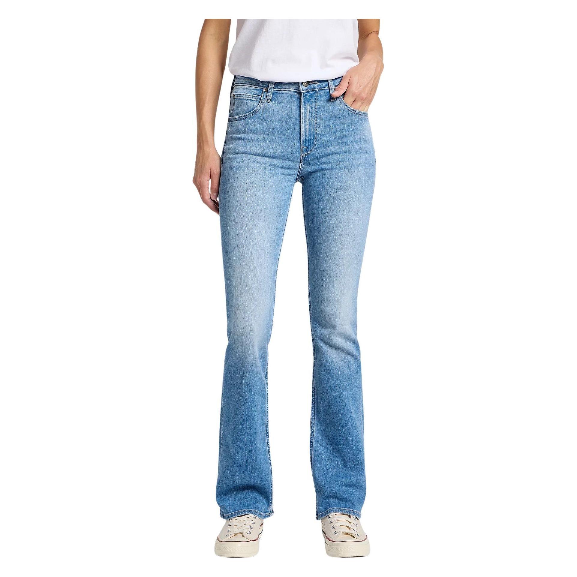 Lee, Vrouwen, Jeans, Breese Boot Mid Shine Bootcut Jeans-Dames, Blauw, Grijs, (31)