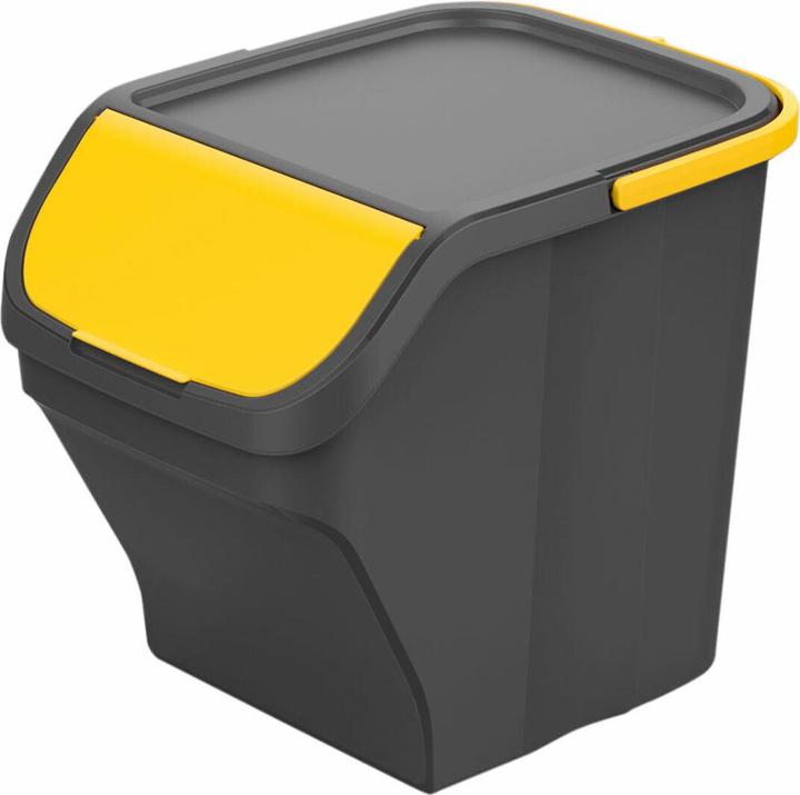 Mondex Stack n sort grey bucket with yellow lid 30 x 40 x 34 cm 25 l (25 l)