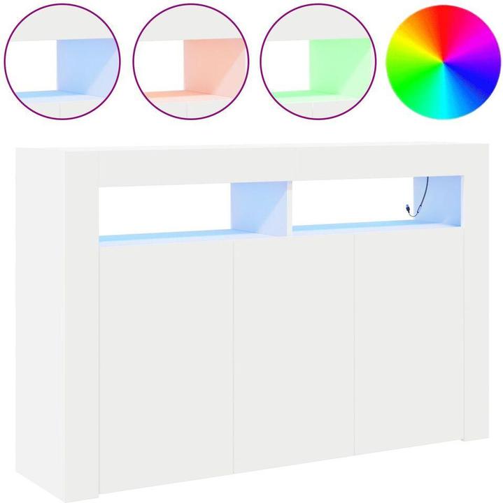 Image du produit vidaXL Buffet blanc Blanc Engineered Wood 116 x 30 x 75 cm Moderne