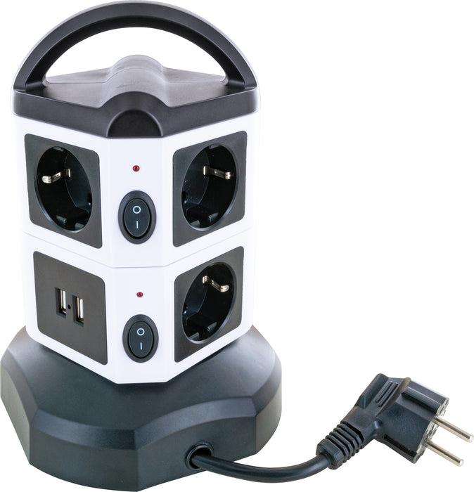 Produktbild Schwaiger Steckdosentower 7xSchuko+2x USB (7 x, CEE 7/3, USB-A, 1.80 m)