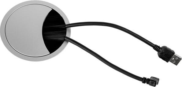 Productafbeelding TecLines TKD002S Tafelkabeldoorvoer rond 80mm, zilver