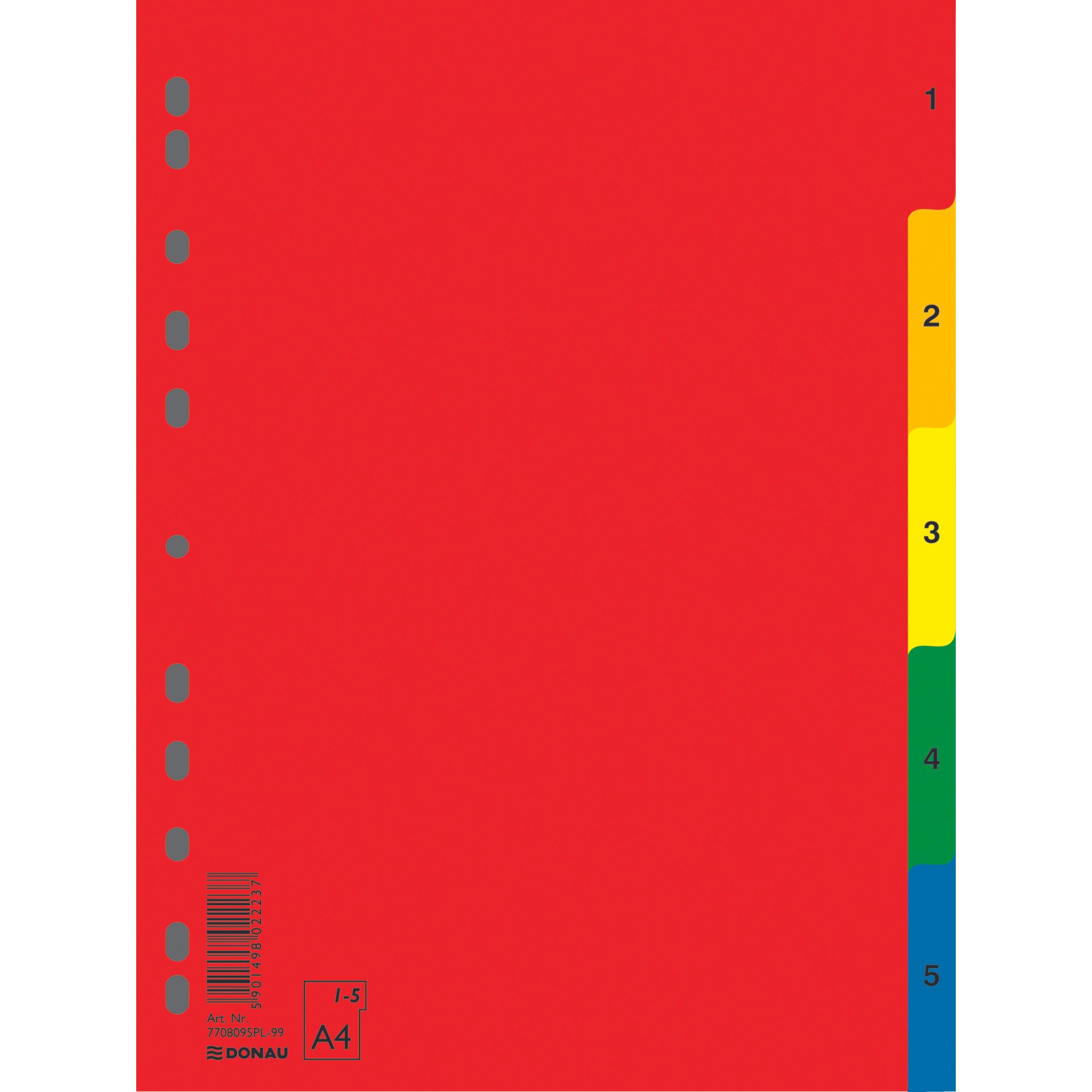 Donau, Accessori per classificatore, Registro, pp, a4, 230x297mm, 1-5, 5 fogli, colori assortiti