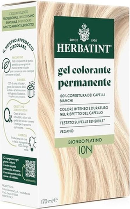 Produktbild Herbatint Permanent Hair Color Gel 10N Platinum Blonde 170ml (10N Platinum Blonde)