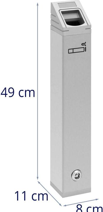 Produktbild Ulsonix Wandaschenbecher Aschenbecher Wandmontage abschliessbar Silbern 2 L