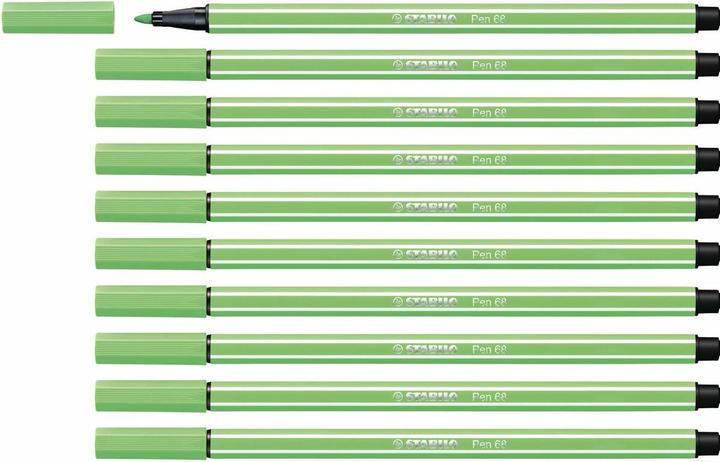 Label énergétique STABILO Feutre Premium - Pen 68 - Pack de 10 - vert émeraude clair (vert émeraude clair, 10 x)
