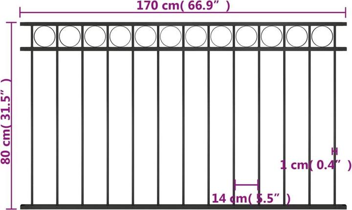 Produktbild vidaXL Moderner Zaun
