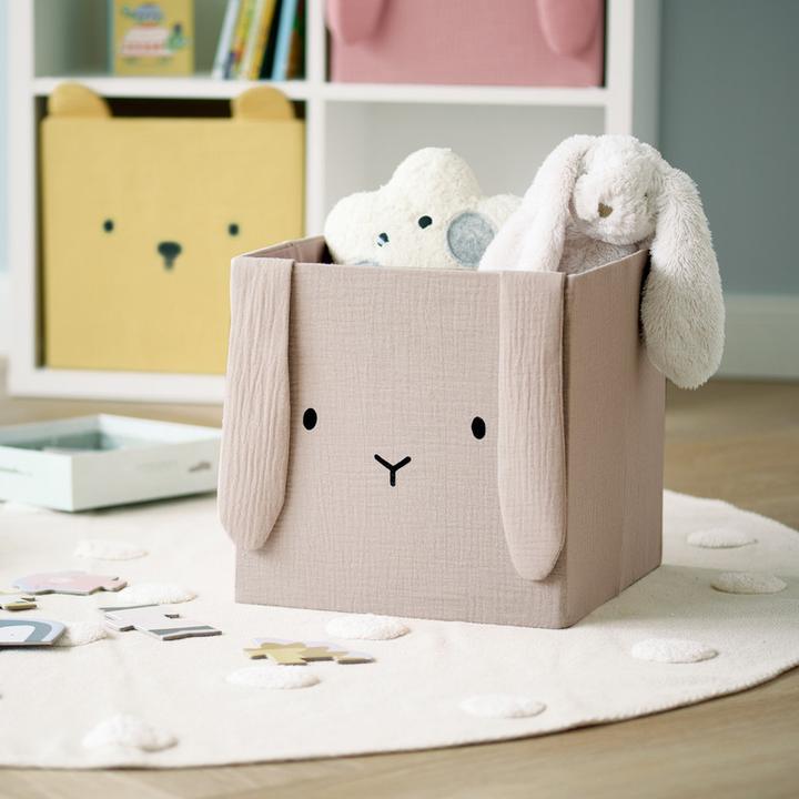 Produktbild Zeller Present Aufbewahrungsbox Hase Musselin 28x28x28 cm (28 x 28 x 28 cm, 21.95 l)