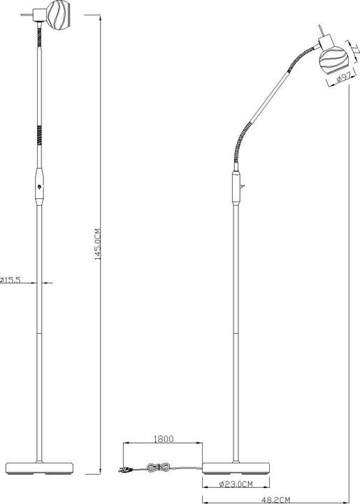 Produktbild Globo Stehleuchte Elliott (320 lm, E14)
