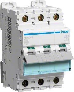 Actual product image Hager HAG NBN363 Circuit breaker B-63A 3p 10kA 3M