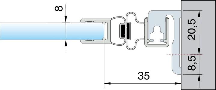 Pauli+Sohn Magnetic shower door seals 90