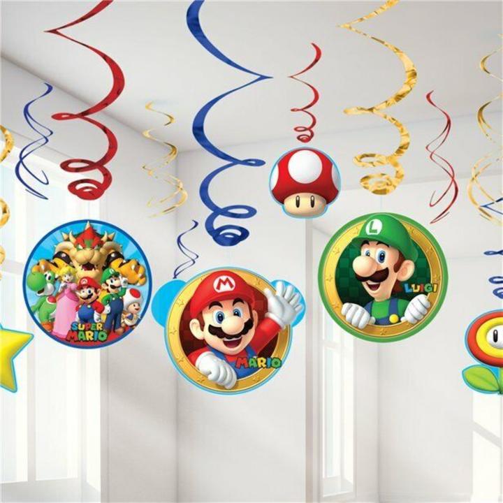 Actual product image Amscan Décoration suspendues Super Mario Bross (12pcs) (12 Piece)