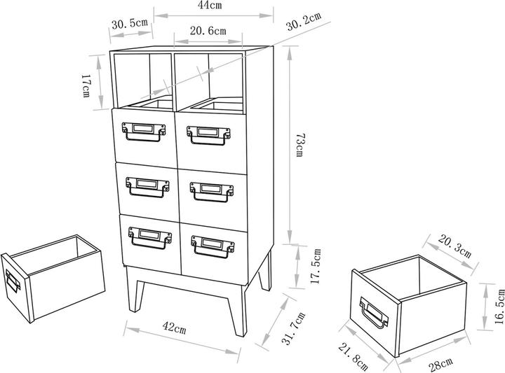 Produktbild HTI-Living Kommode Imelda 8 Schubladen (44 x 33 x 91 cm)