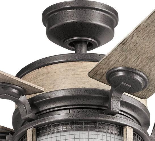 Actual product image Elstead Lighting Ahrendale silent ceiling fan with LED light Ø152cm IP44 outdoor + remote control (36.20 dB)