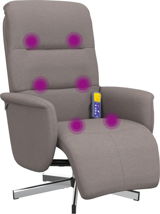 Immagine prodotto VidaXL Poltrona massaggiante con poggiapiedi in tessuto taupe, colore