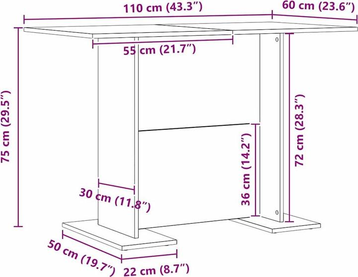 Image du produit vidaXL Gartentisch (60 x 110 x 75 cm)