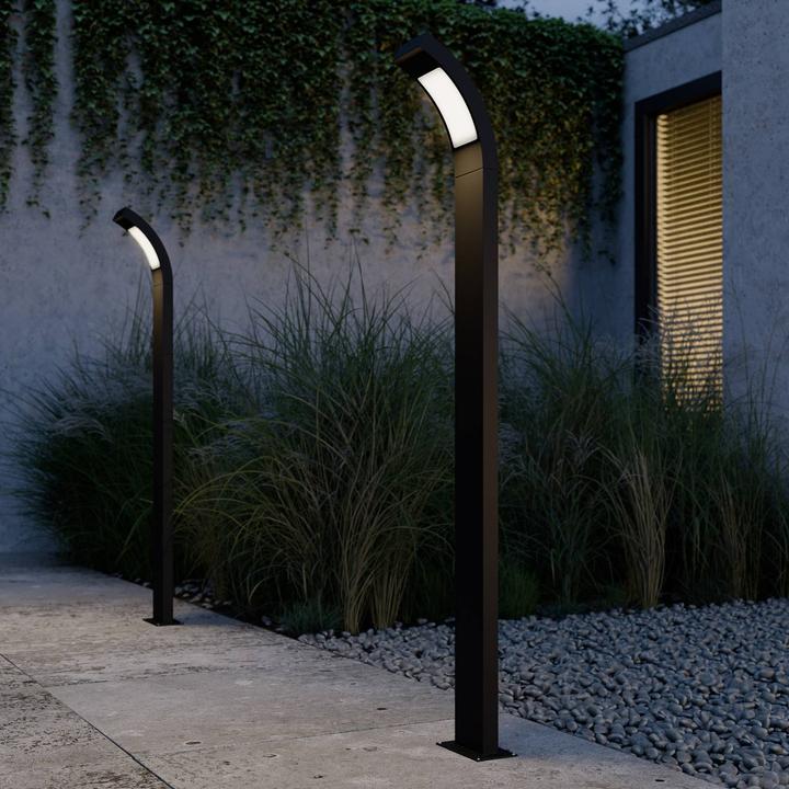Actual product image Lucande Juvia outdoor garden light H100 Graphite/Opal (520 lm, IP54)