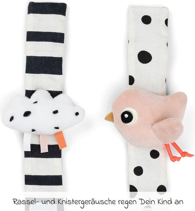 Actual product image Done by Deer Rasseln & Greiflinge Rasselarmband 2er Pack - Happy Clouds -