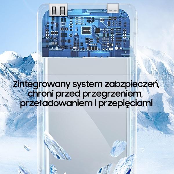 Produktbild Awei PowerBank P169K 20000mAh 22.5W czarny/black wyświetlacz + kable PD/Lightning (20000 mAh, 22 W, 22.50 Wh)