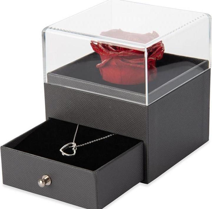 Produktbild TOP Rosenbox mit Herz-Halskette