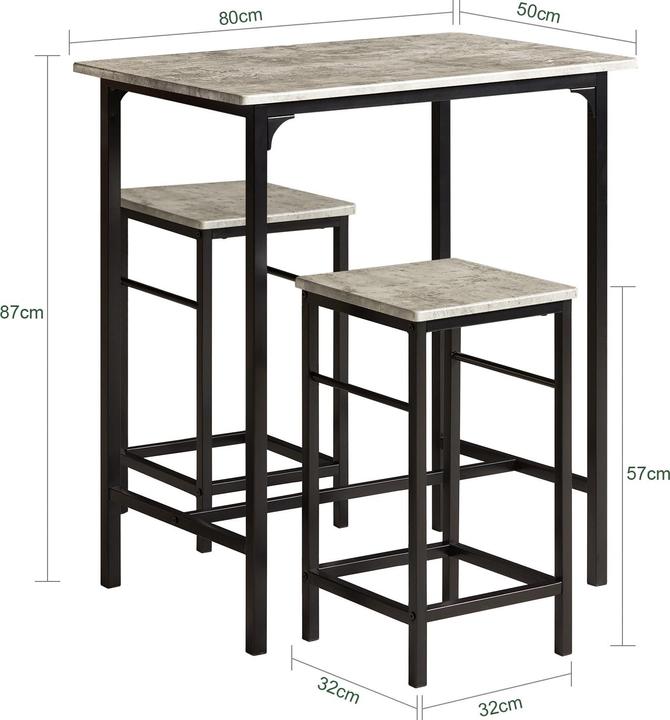 Produktbild SoBuy Bartisch mit Hockern Set