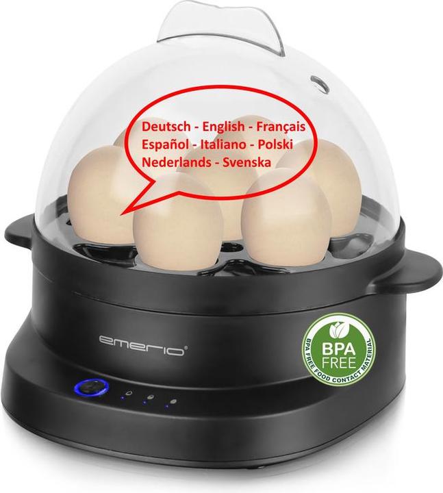 Productafbeelding Emerio EB-131811.1 Eierkoker BPA-vrij Zwart