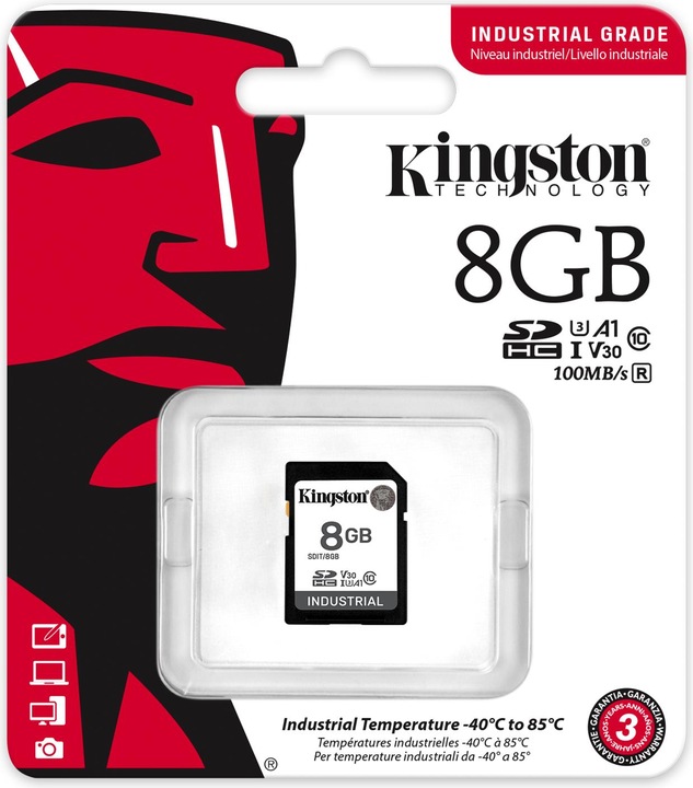 Produktbild Kingston Card Ind. SD +ADP 8GB pSLC (8 GB, SDHC, U3, UHS-I)