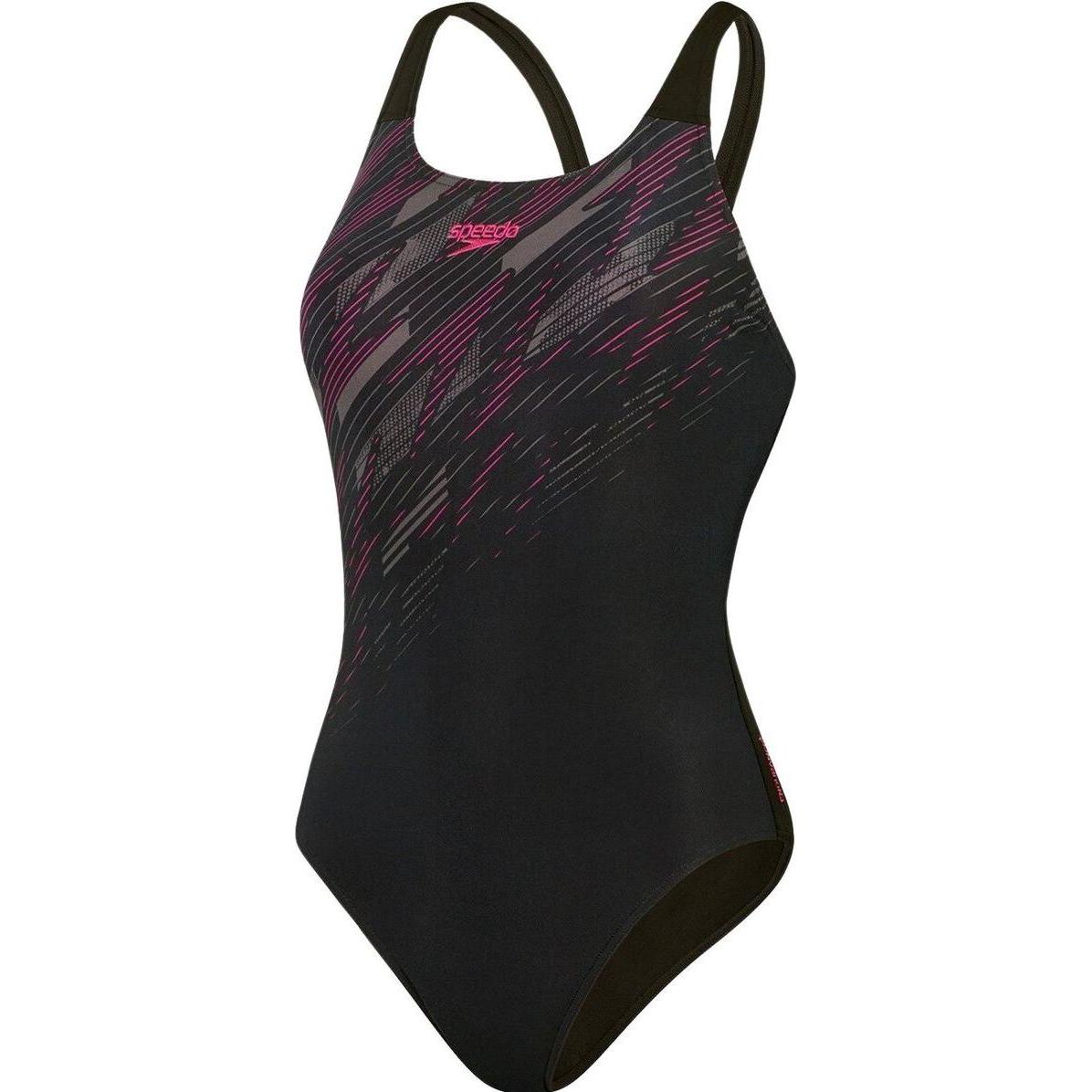 Thumbnail - Speedo, Damen, Badeanzug, HyperBoom Placement Muscleback, Schwarz, (W30/L34)